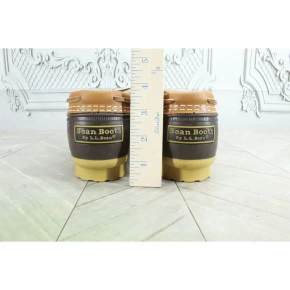 LL Bean Brown Leather Rubber Moc Gum Shoe Low Top Ankle Boots 8 M - Picture 8 of 10